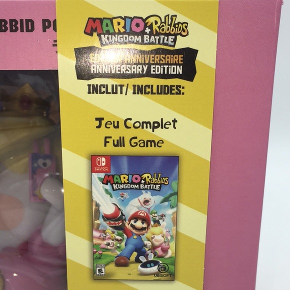 Nintendo Switch Mario Rabbids + Kingdom Battle Full Game + 6 inch Peach Figurine - Picture 2 of 14